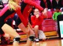 Leanne Stennett (Left) and Sarah Holgen (right) keep their eye on the ball during the Raiders Semi-final win against Northwest. Photo by JD Anderson