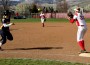 SOU sophomore Melissa Corn catches the ball at first base and gets the Northwest Christian player out during the game on Friday. Photo by Troy Goossen/The Siskiyou