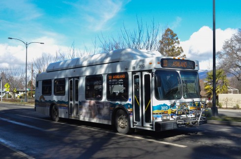 A RVTD bus making it's daily rounds. (Karoline Curcin/The Siskiyou)