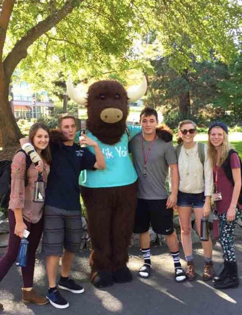 Students with the Yak
