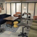 Photograph of the Disability Resources office at Southern Oregon University, including comfortable seating and fixtures