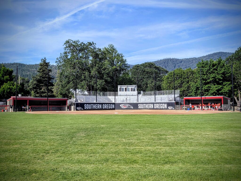 View of Laurel Park, the softball field at Southern Oregon University
